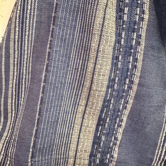 En Creme Women Blue/Beige Paperbag Waist Mini Skirt M - Picture 2 of 6